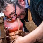 Doug Fitch and Hannah McAndrew making a jug for me